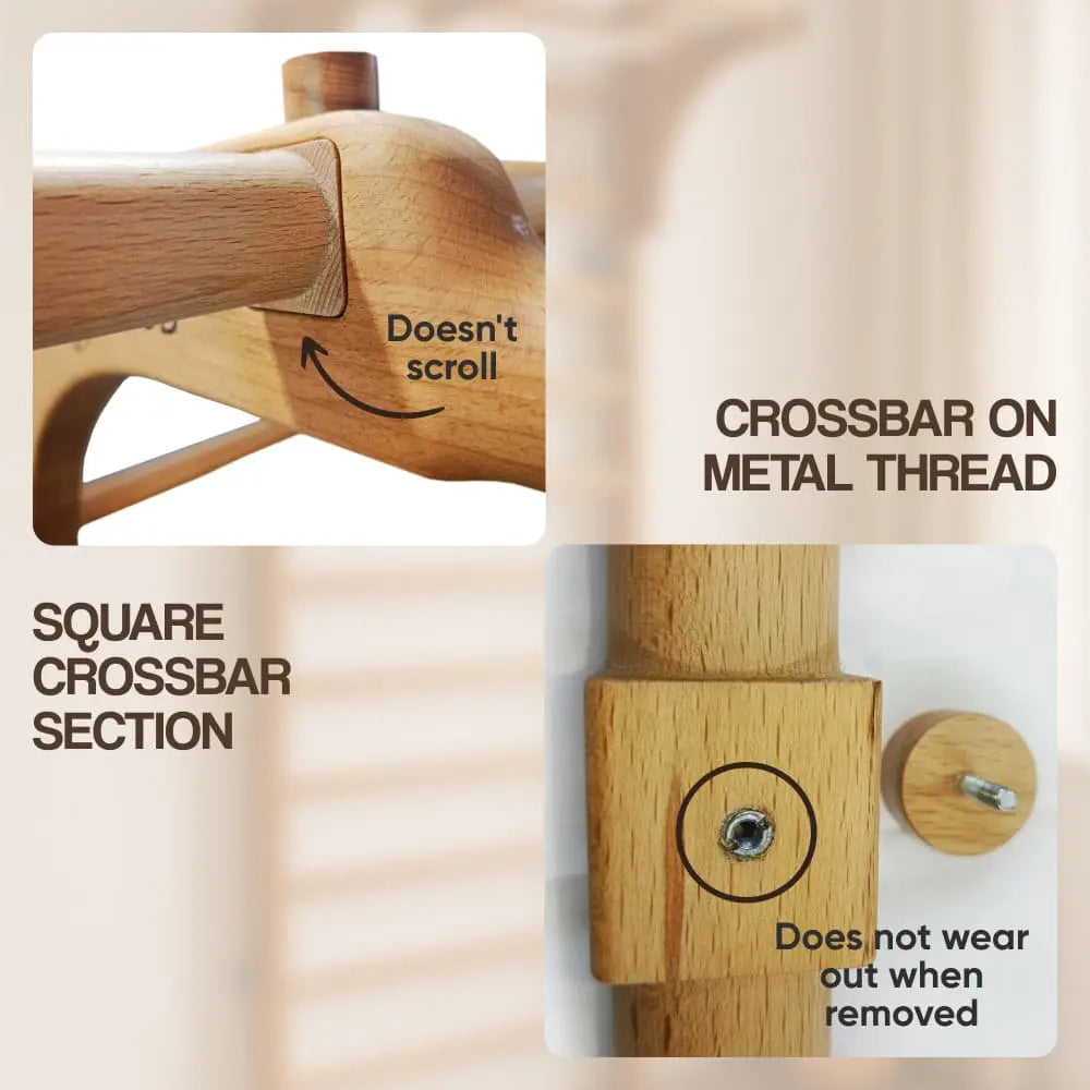 Wooden wall bars with removable Pull-Up Bar and Dip Bar vendor-unknown Wall bars